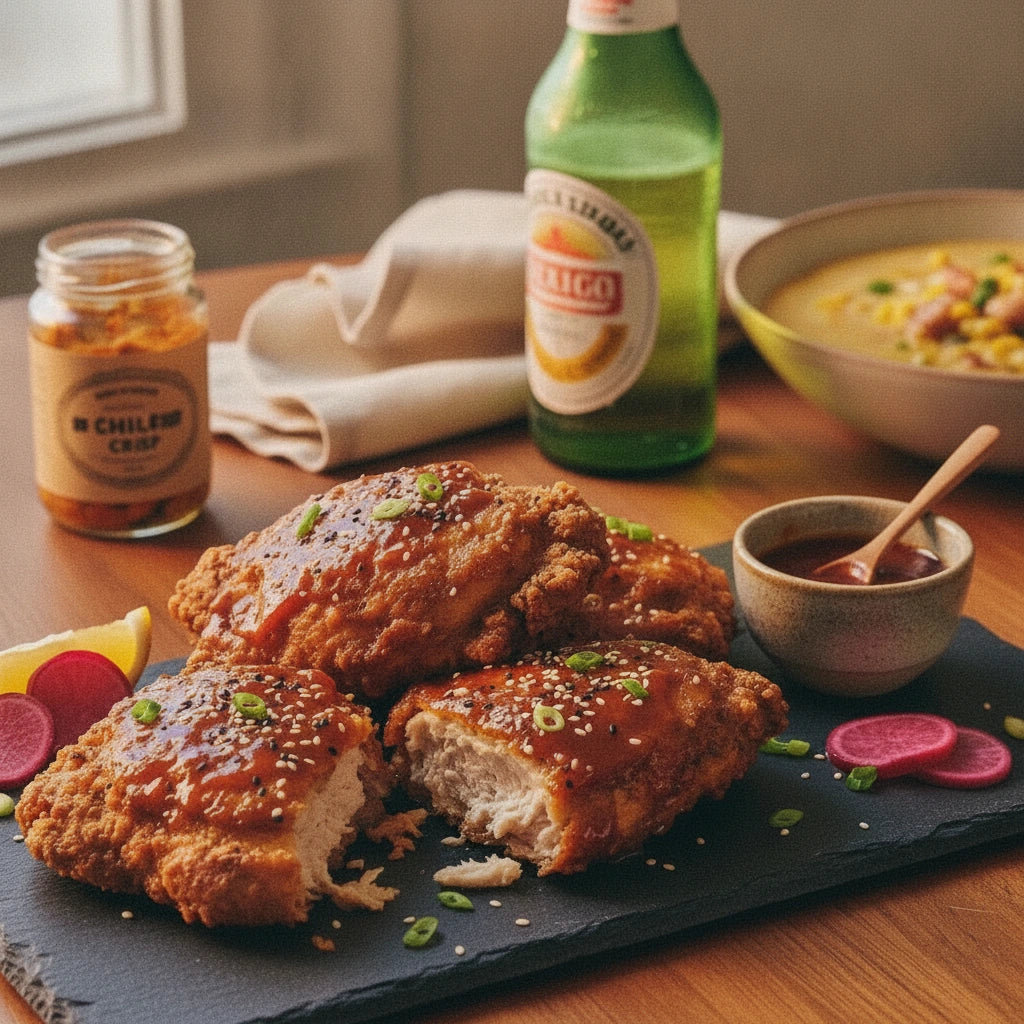 Korean-Glazed Buttermilk Fried Chicken