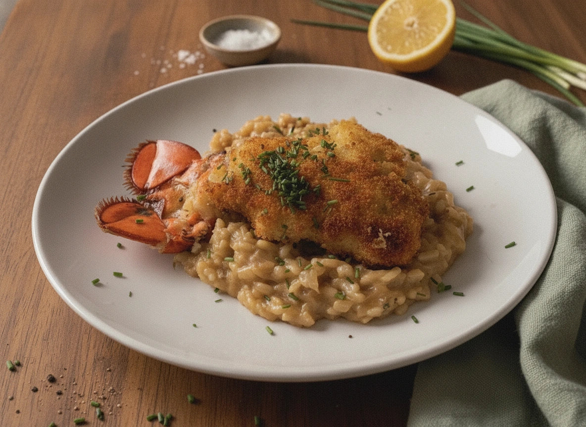 Lobster Cutlet with Parmesan Risotto